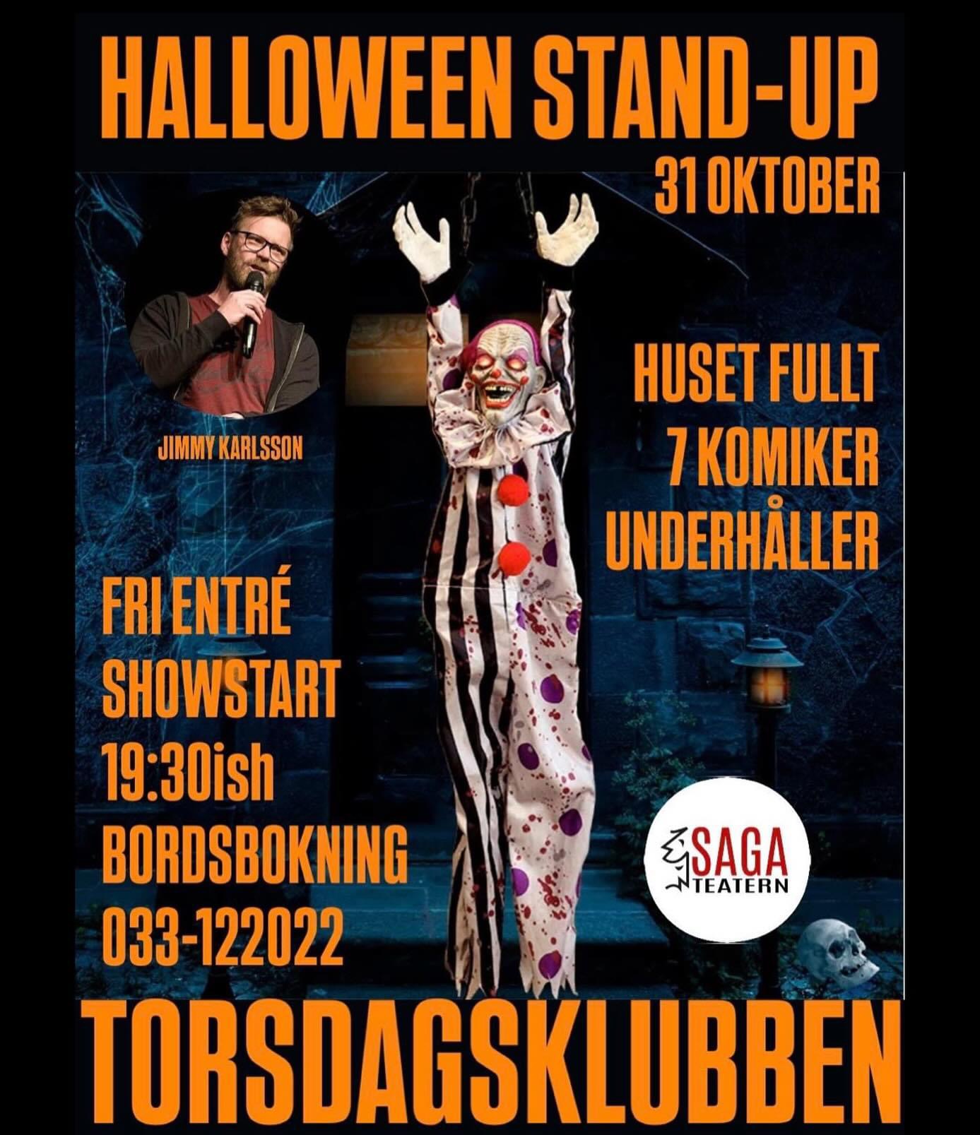 Halloween Stand up på Torsdagsklubben! 31/10